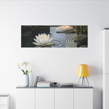 Candlelight Lotus Flower Canvas Art - Zen Kanso
