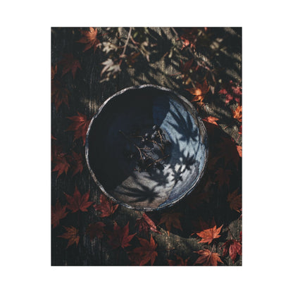 Autumn Ceramic Bowl Shadow Zen Canvas Art | Bold Decor