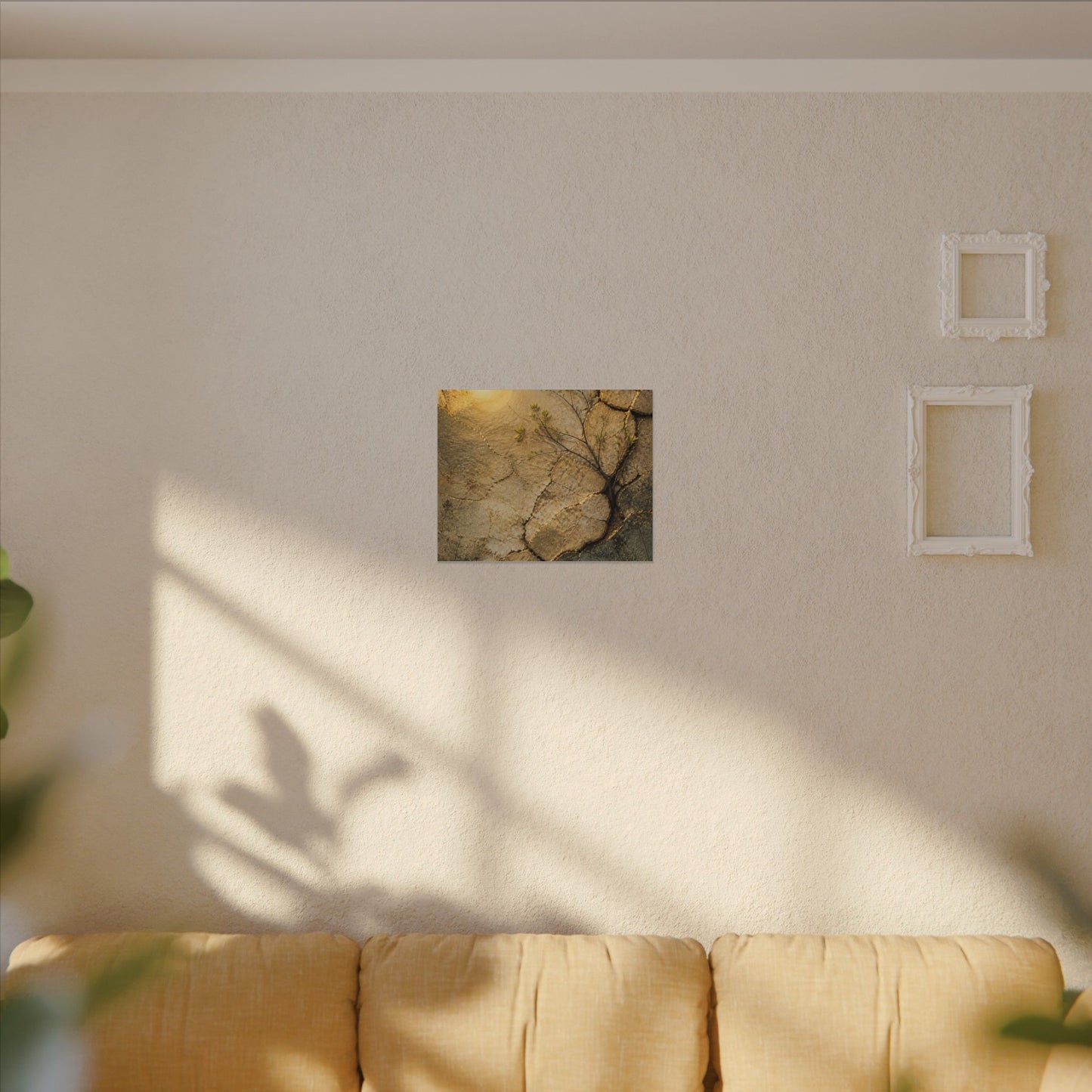 Cracked Earth Spring Canvas Art | Japandi Warm Design