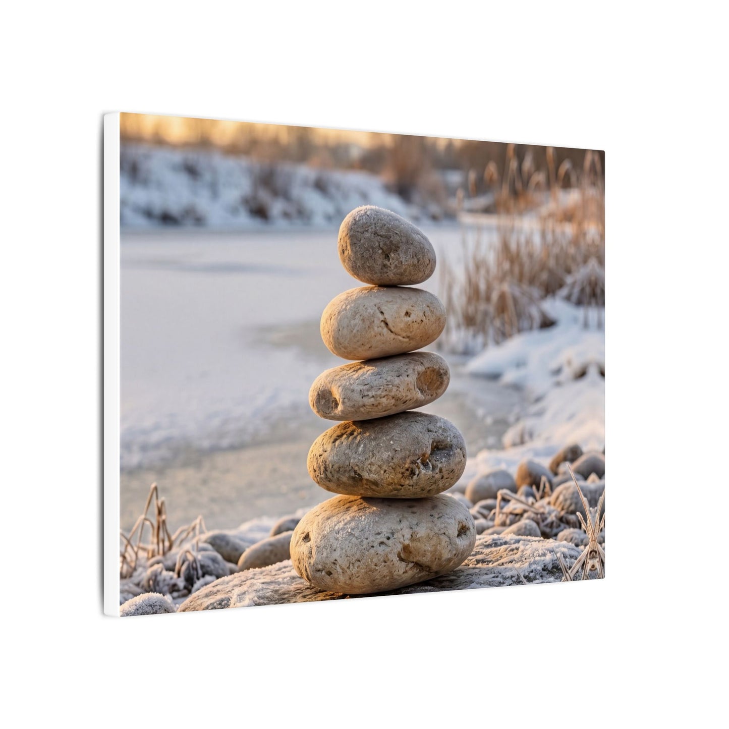 Ma River Stones Canvas Art - Japandi Japanese Pattern