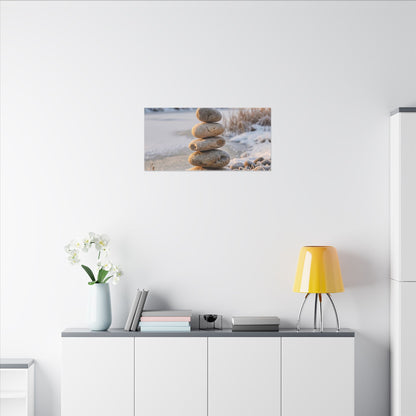 Ma River Stones Canvas Art - Japandi Japanese Pattern