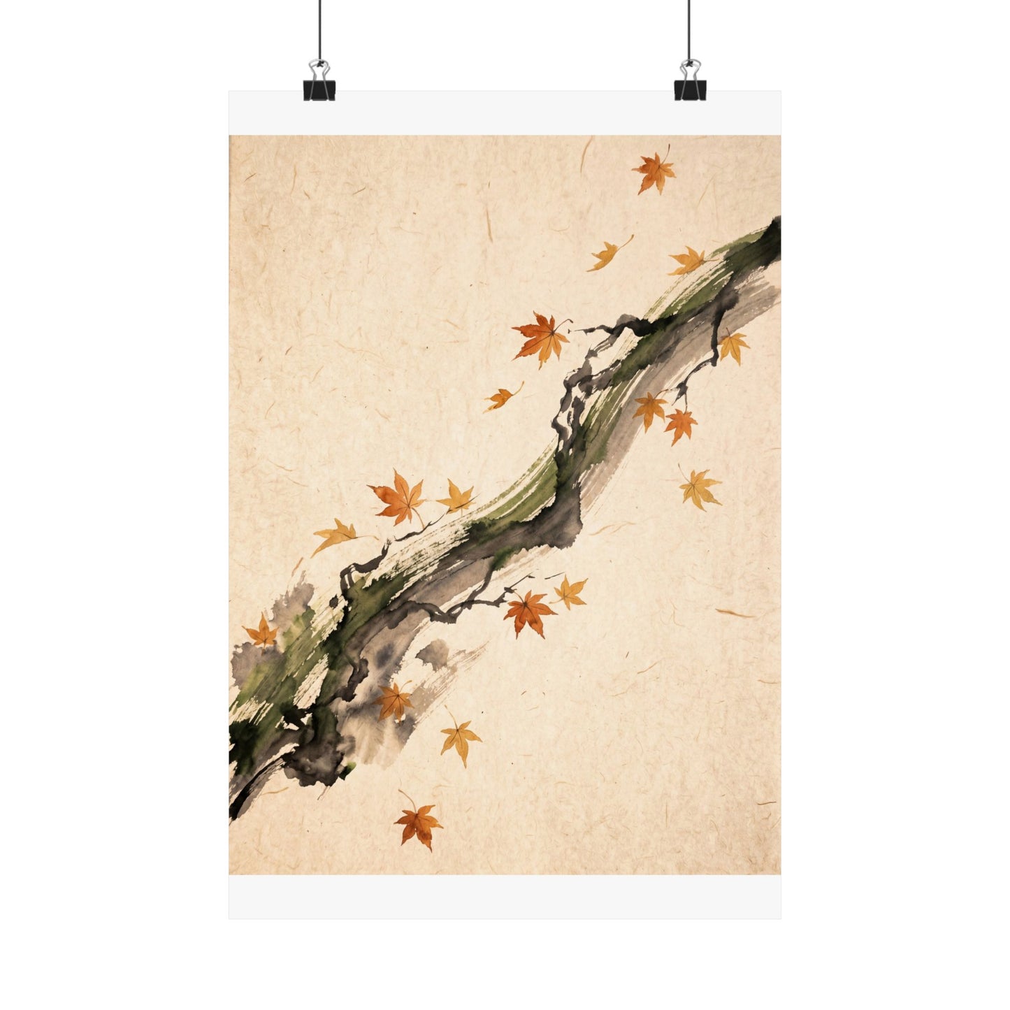 Ma Ink Brushstroke Wall Art Print - Zen Ukiyo E Inspired