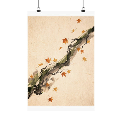 Ma Ink Brushstroke Wall Art Print - Zen Ukiyo E Inspired