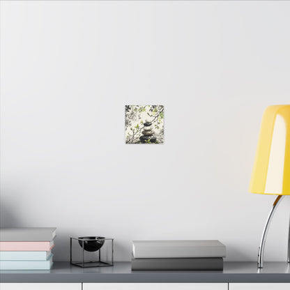 Spring River Stones Japanese Pattern Canvas Art | Elegant Decor