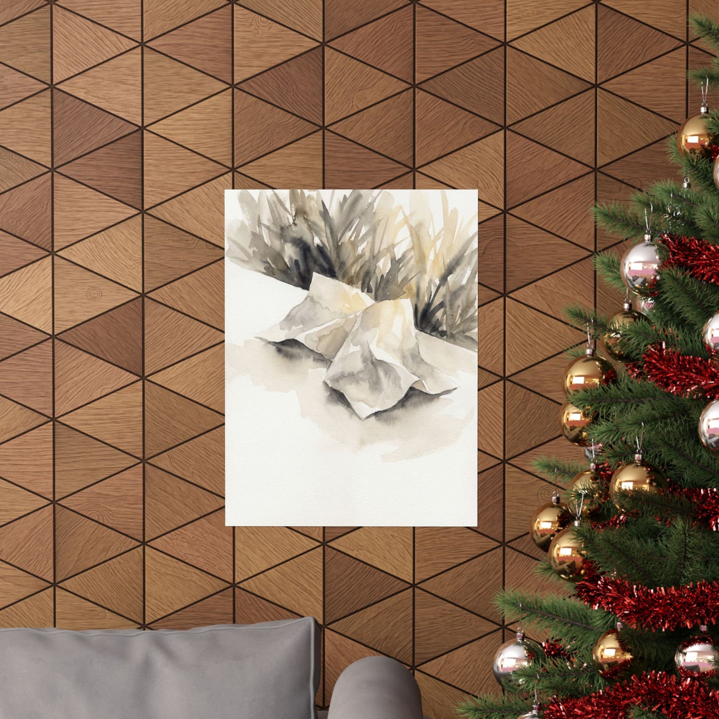 Summer Paper Fold Watercolor Wall Art Print | Warm Decor