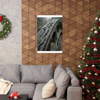 Kanso Wooden Bridge Wall Art Print - Japandi Japanese Pattern