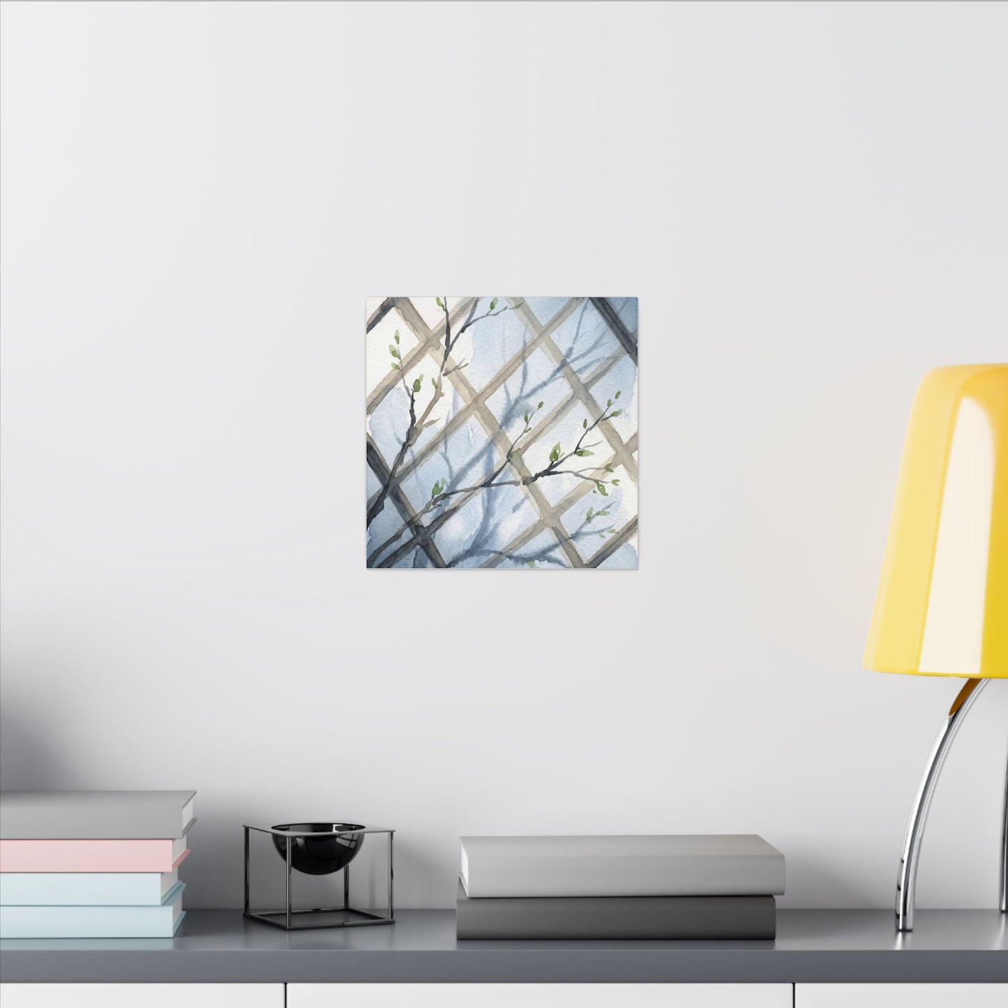Shoji Screen Canvas Art | Spring Japandi Watercolor Art