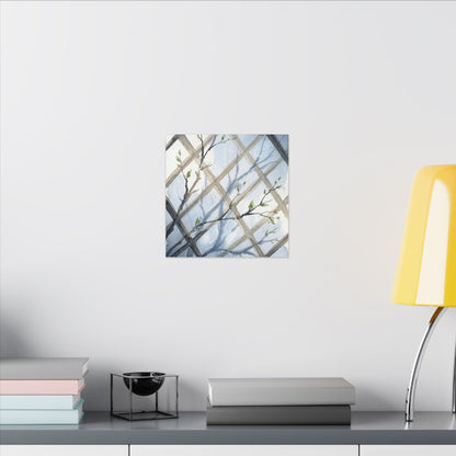 Shoji Screen Canvas Art | Spring Japandi Watercolor Art