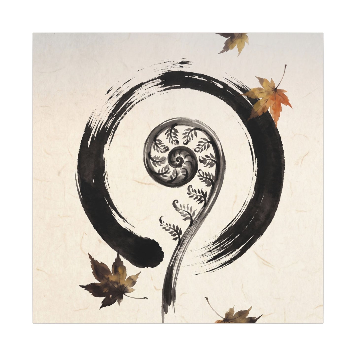 Fern Unfurling Autumn Canvas Art | Zen Peaceful Design