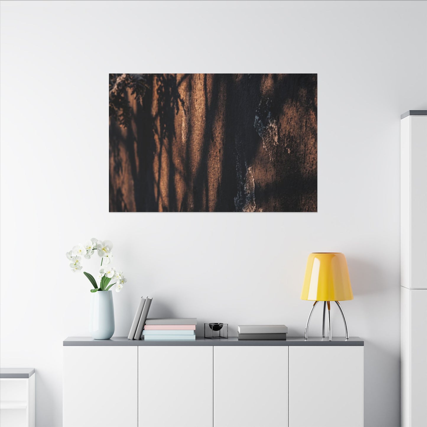 Golden Hour Shadow Play Canvas Art - Dark Japandi Fukinsei