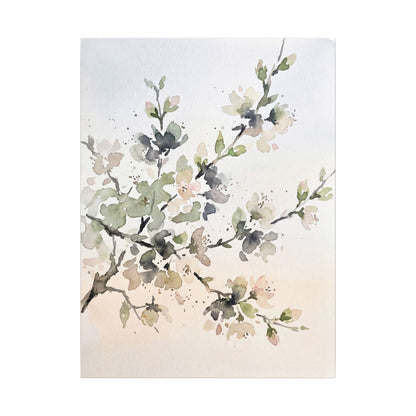 Cherry Blossom Watercolor Canvas Art | Elegant Japandi Art