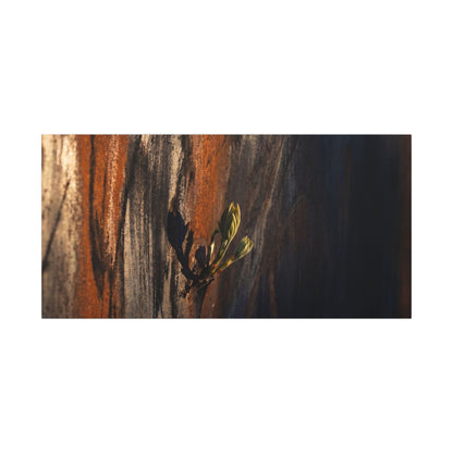 Rust Patina Charcoal Ink Canvas Art | Moody Dark Japandi Art