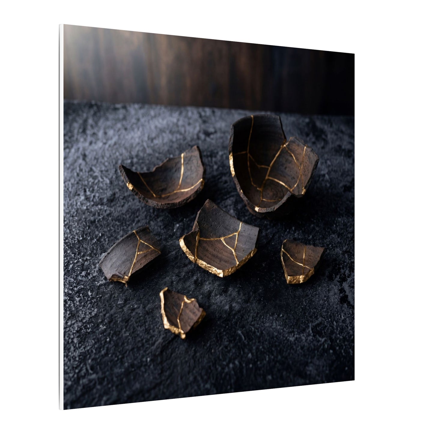 Winter Broken Pottery Shadow Zen Canvas Art | Bold Decor