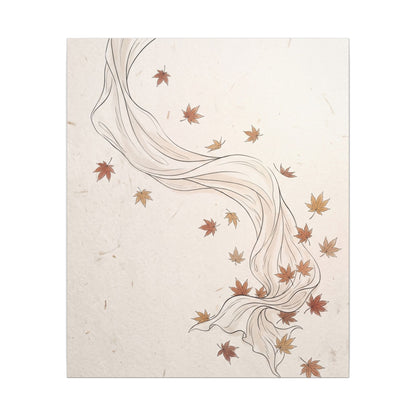 Japandi Silk Drape in Dawn | Minimal Line Canvas Art