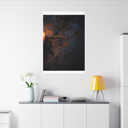 Candlelight Rust Patina Canvas Art - Dark Japandi Ma
