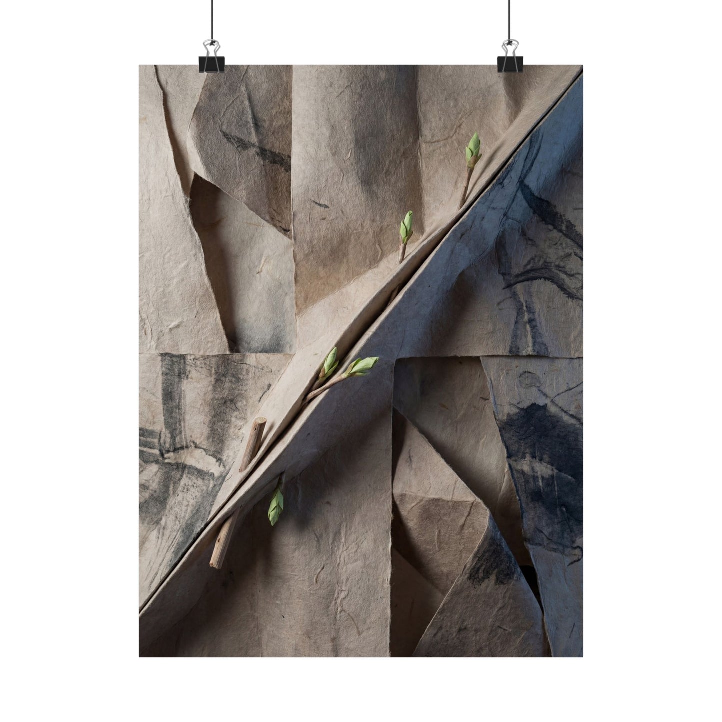 Moonlight Paper Fold Wall Art Print - Japandi Datsuzoku Art Print