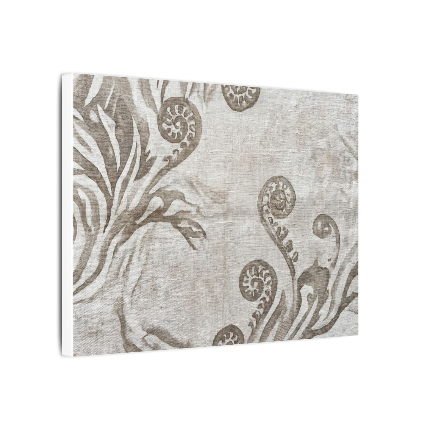 Japandi Fern Unfurling in Overcast | Japanese Pattern Canvas Art