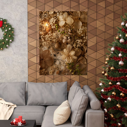Candlelight Dried Flowers Wall Art Print - Japandi Fukinsei
