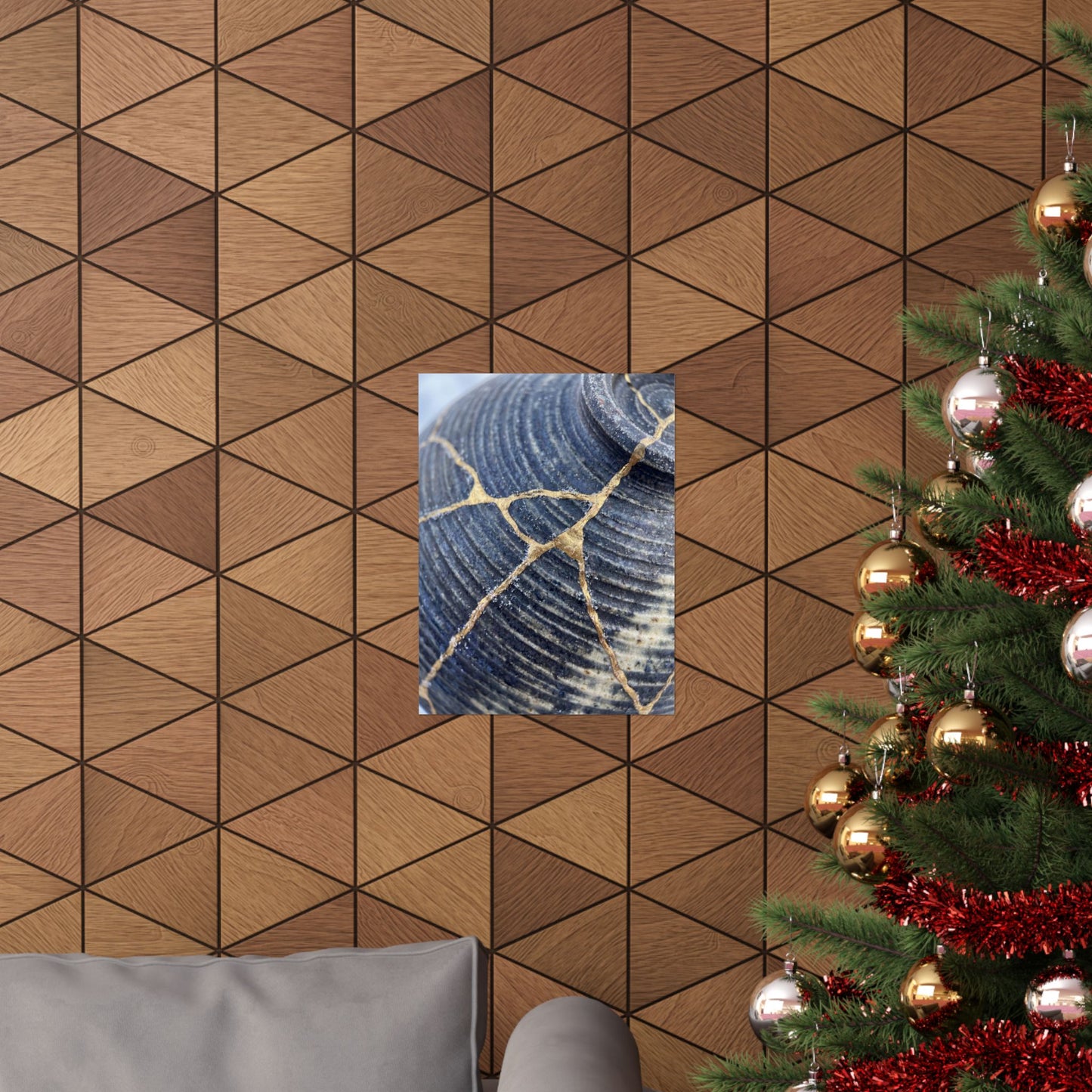 Shibui Water Ripple Wall Art Print - Kintsugi Gold Repair