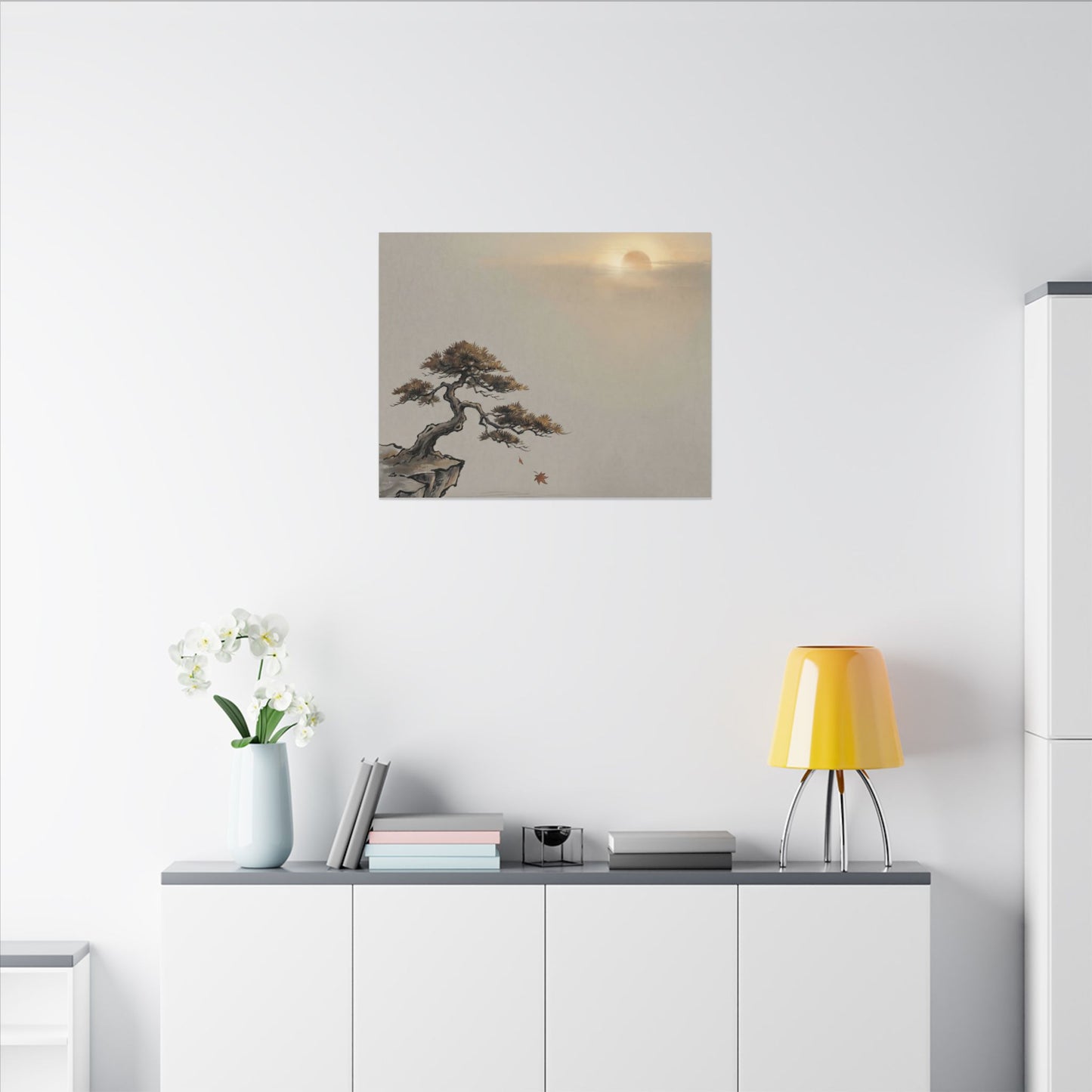 Pine Tree Canvas Art | Autumn Zen Karesansui Art
