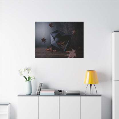 Dark Japandi Paper Fold in Dawn | Shadow Zen Canvas Art