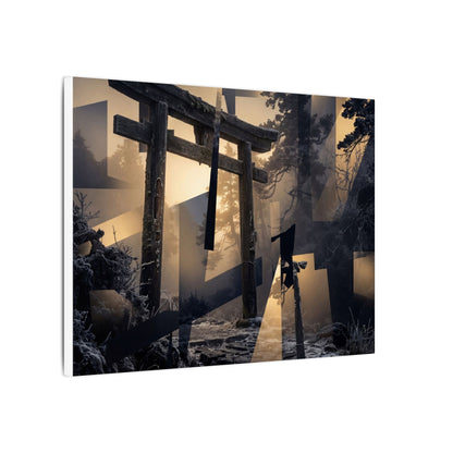 Winter Torii Gate Moody Minimal Canvas Art | Bold Decor