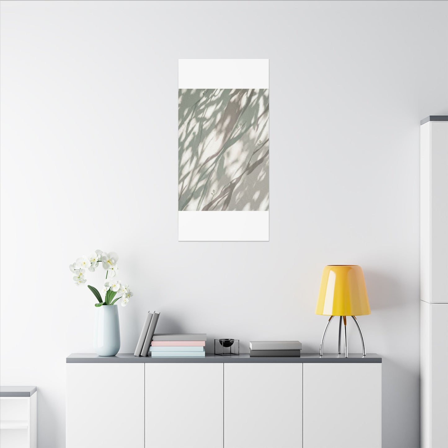 Japandi Shadow Play in Dappled | Japanese Pattern Canvas Art