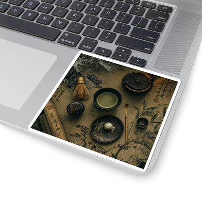 Tea Ceremony Sticker | Winter Zen Ukiyo E Inspired Art