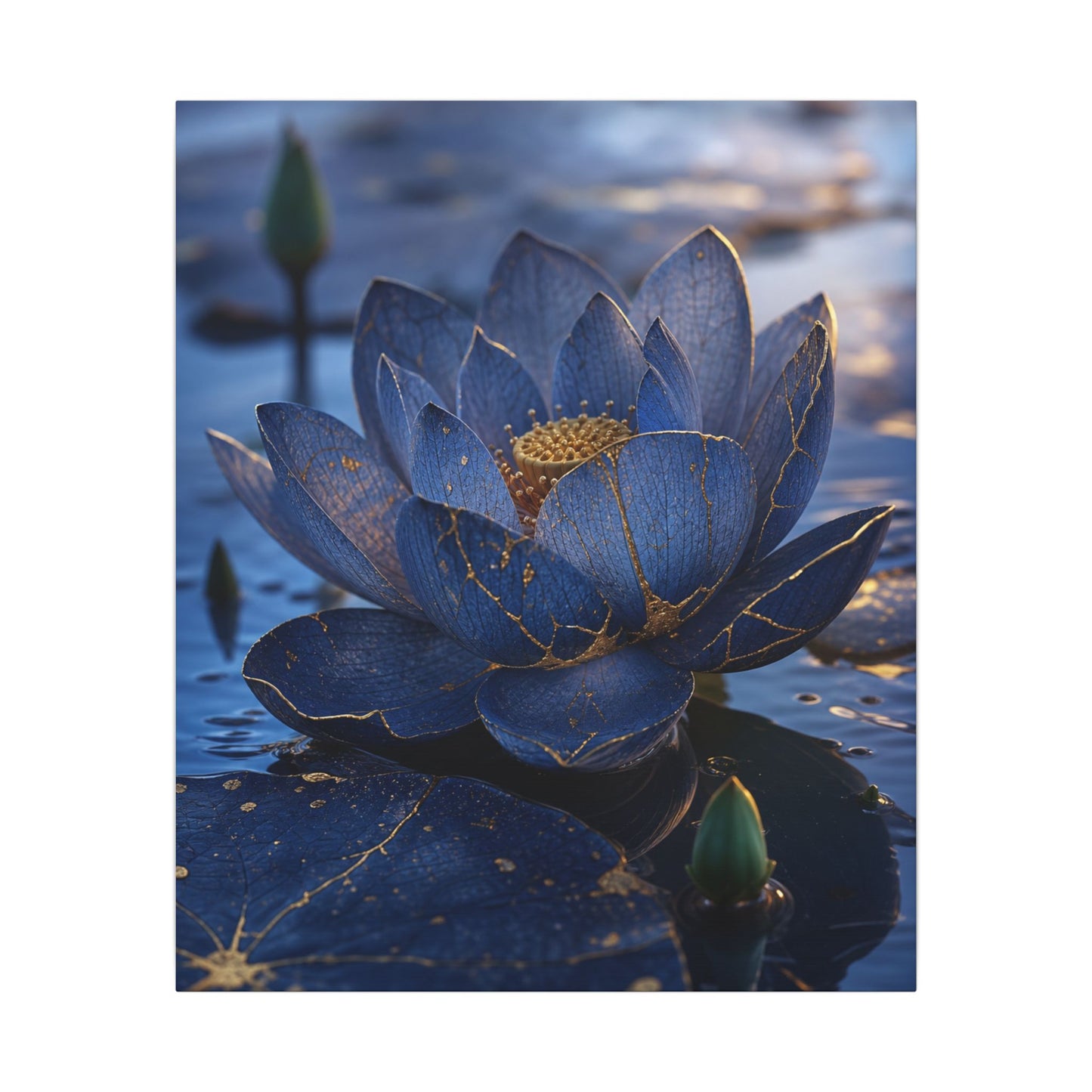 Kintsugi Lotus Flower in Dawn | Broken Beauty Canvas Art