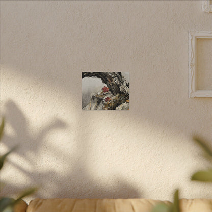 Pine Tree Autumn Canvas Art | Japandi Earthy Design