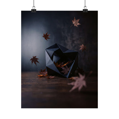 Paper Fold Shadow Zen Wall Art Print | Atmospheric Dark Japandi Art
