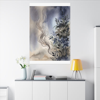 Incense Smoke Summer Canvas Art | Japandi Cozy Design