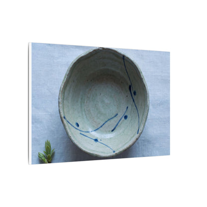 Spring Ceramic Bowl Minimal Line Canvas Art | Warm Decor