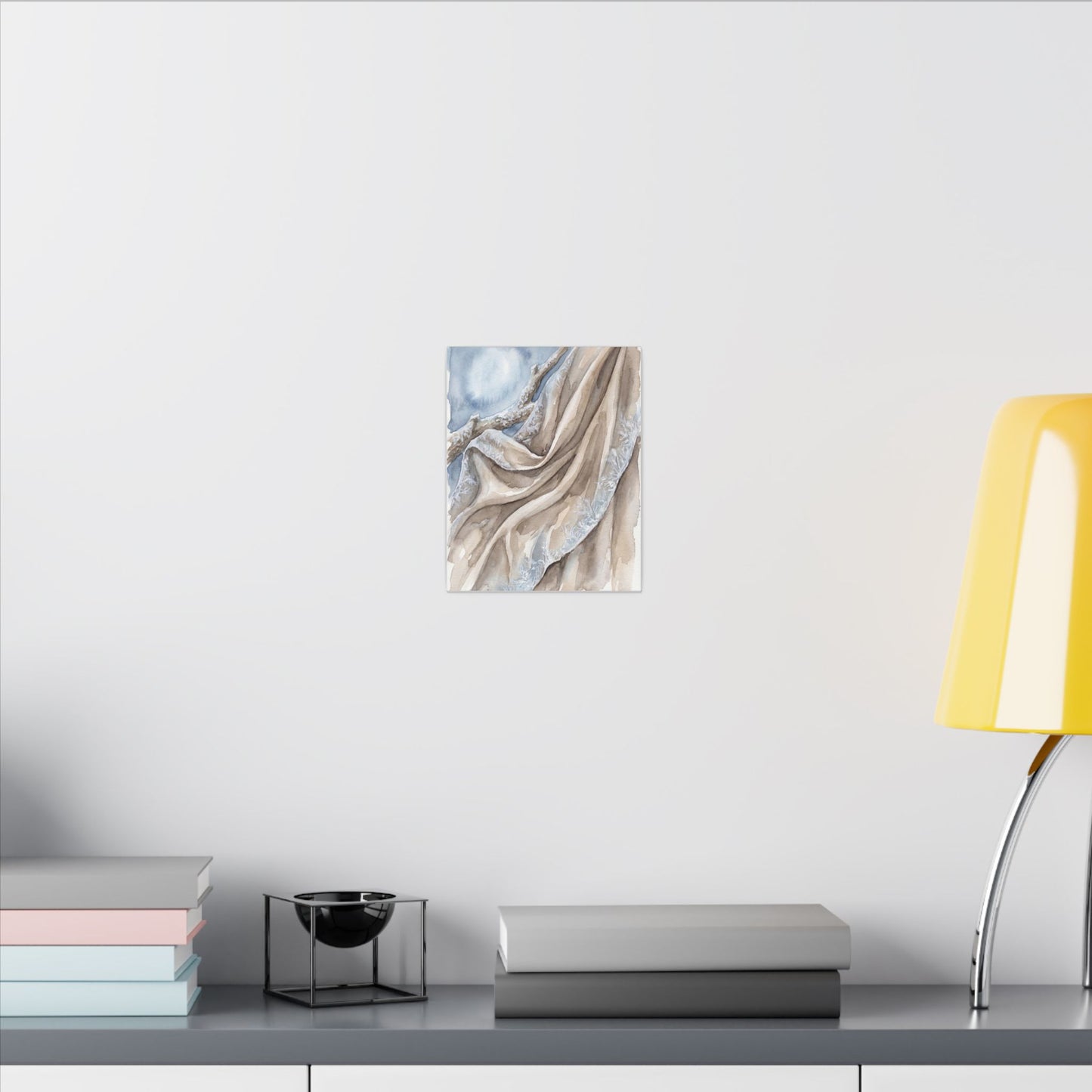 Silk Drape Winter Canvas Art | Japandi Cozy Design