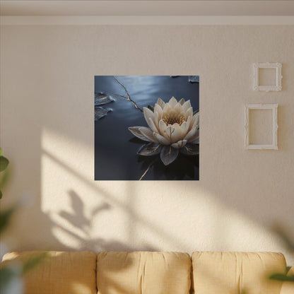 Beautiful Lotus Flower Canvas Art - Gold Vein Kintsugi