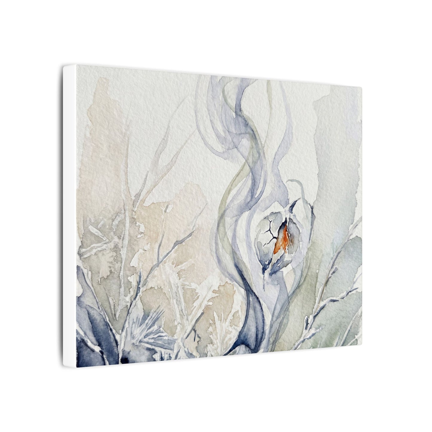 Earthy Incense Smoke Canvas Art - Watercolor Japandi