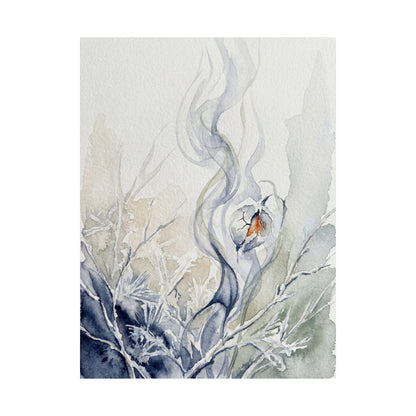 Incense Smoke Watercolor Wall Art Print | Elegant Japandi Art