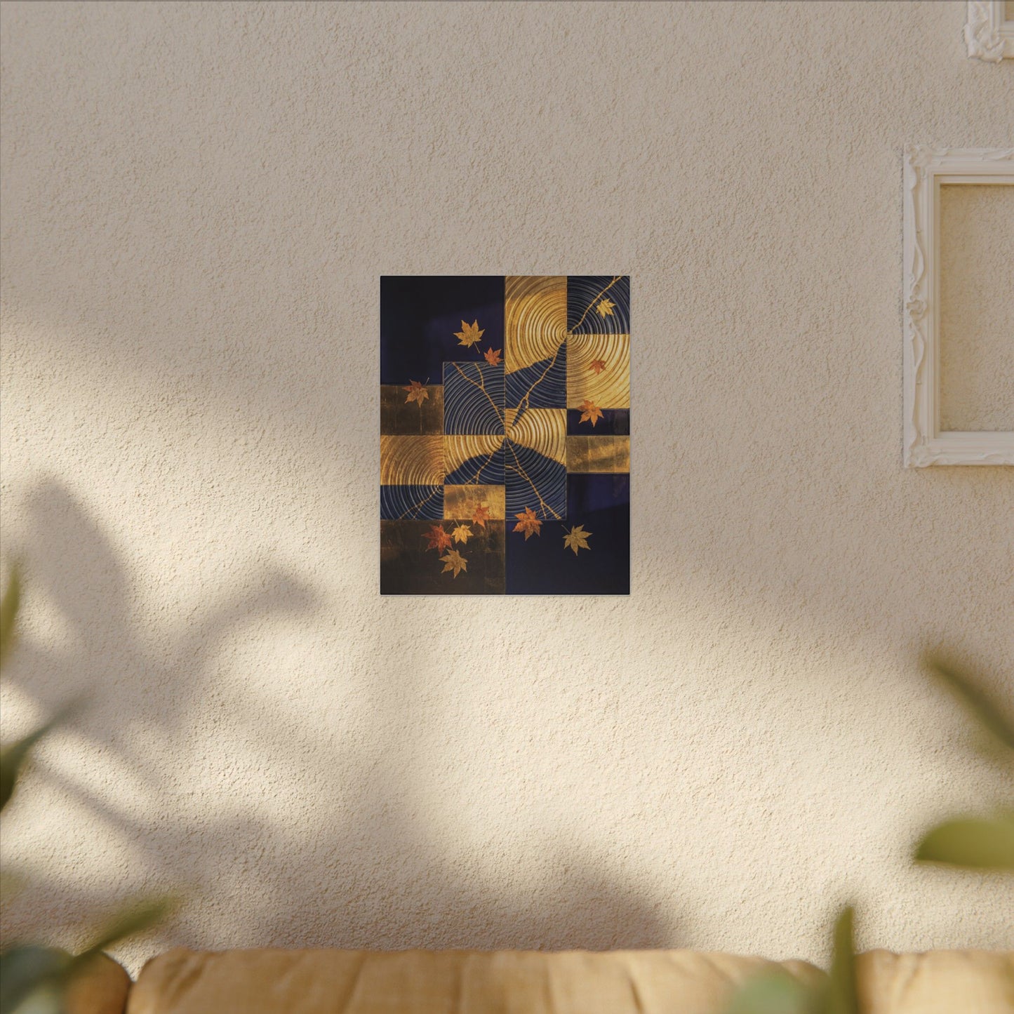 Autumn Water Ripple Crackle Gold Canvas Art | Artful Decor