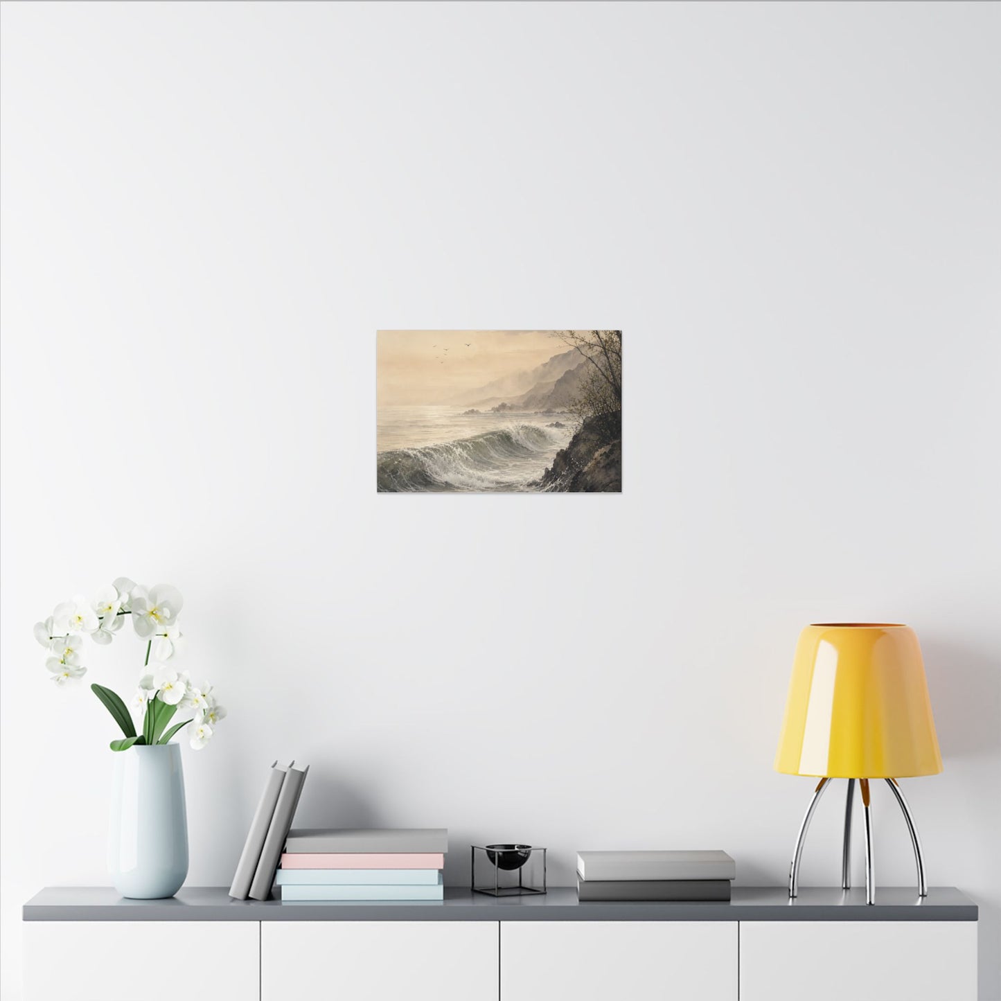 Ocean Wave Spring Canvas Art | Japandi Elegant Design