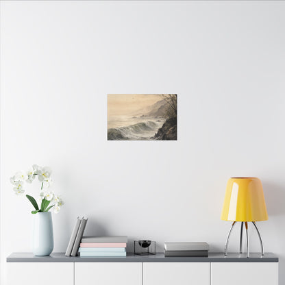 Ocean Wave Spring Canvas Art | Japandi Elegant Design