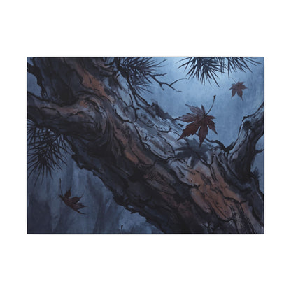 Atmospheric Pine Tree Canvas Art - Shadow Zen Dark Japandi