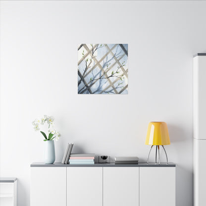 Shoji Screen Canvas Art | Spring Japandi Watercolor Art