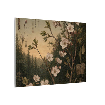 Spring Cherry Blossom Herbarium Canvas Art | Nostalgic Decor