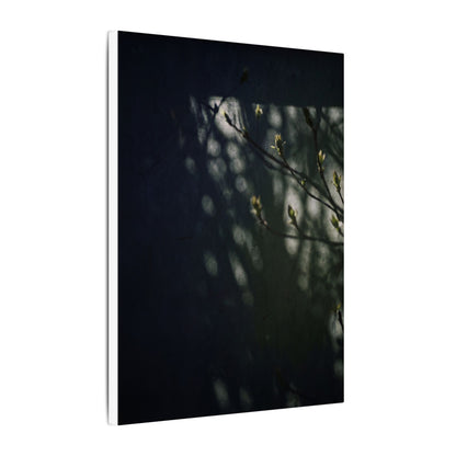 Dark Japandi Shoji Screen in Dappled | Moody Minimal Canvas Art