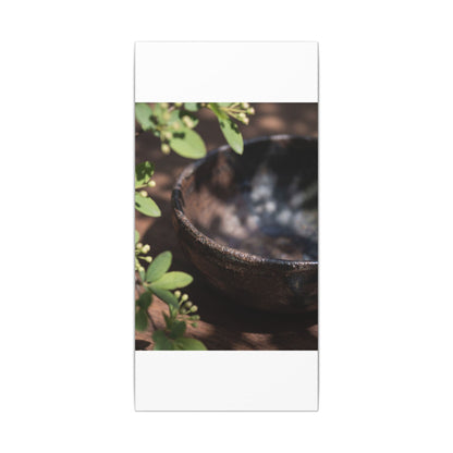 Ceramic Bowl Shadow Zen Canvas Art | Moody Dark Japandi Art