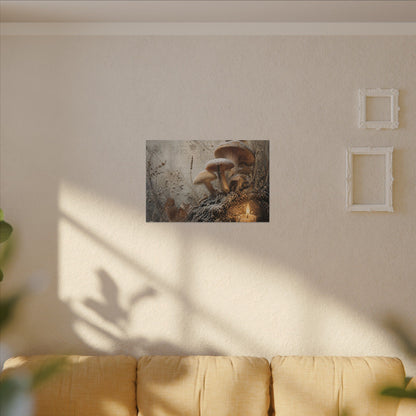 Wild Mushrooms Texture Canvas Art | Elegant Japandi Art