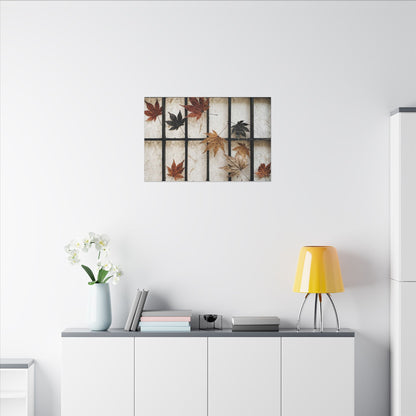 Japandi Shoji Screen in Overcast | Texture Canvas Art