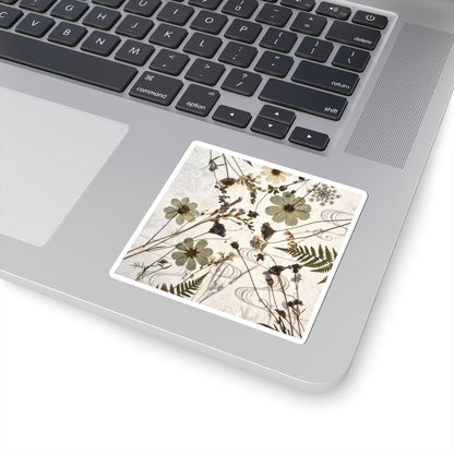 Dried Flowers Winter Sticker | Japandi Earthy Design Art Print