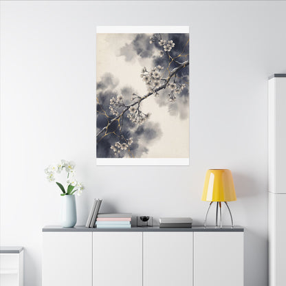 Ma Cherry Blossom Canvas Art - Kintsugi Gold Vein