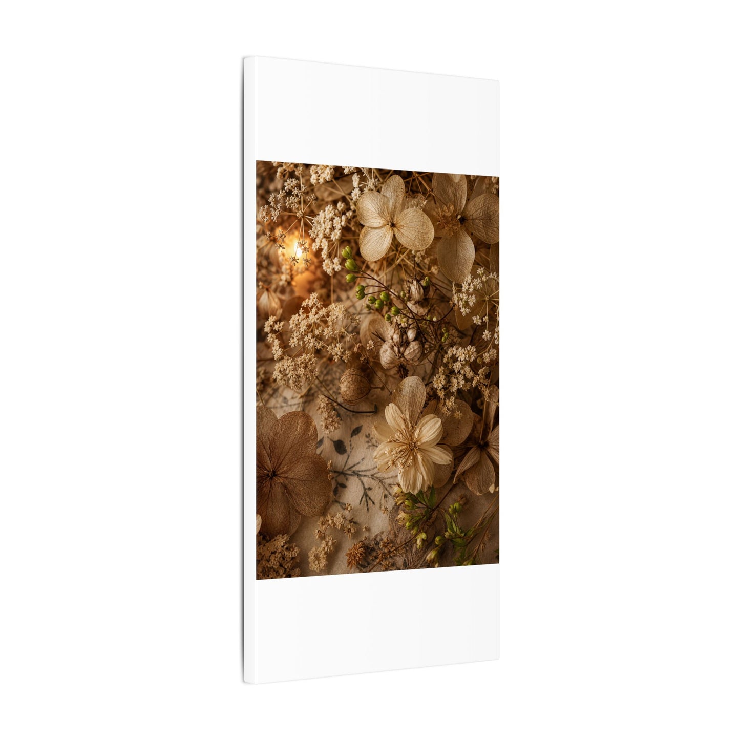 Spring Dried Flowers Japanese Pattern Canvas Art | Earthy Decor